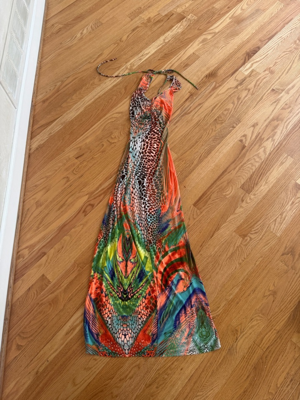 Orange animal print maxi dress